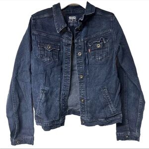 Juniors XL Levi’s Dark Wash Denim Blue Jean Jacket 158-170 CM